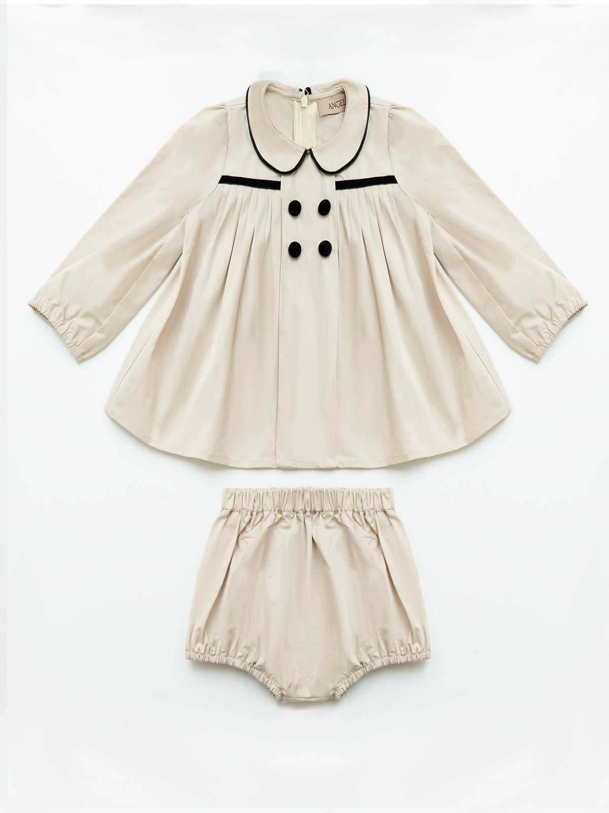 Pleated Flared Set -Cream