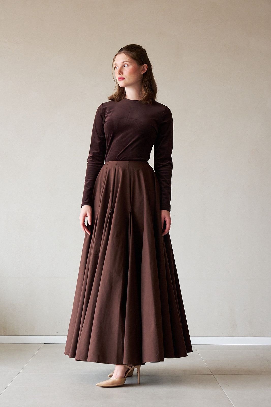 Nylon Skirt - Brown