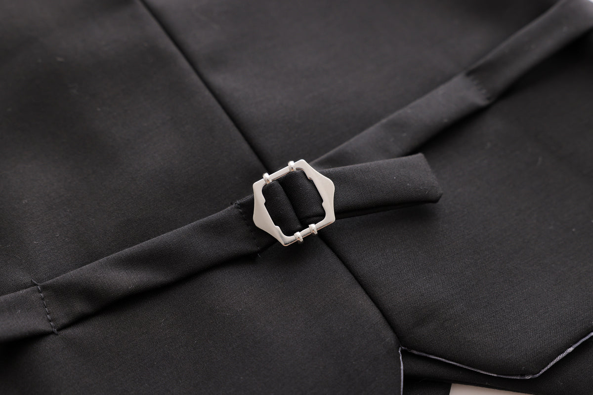 Gold Buttoned Vest - Black