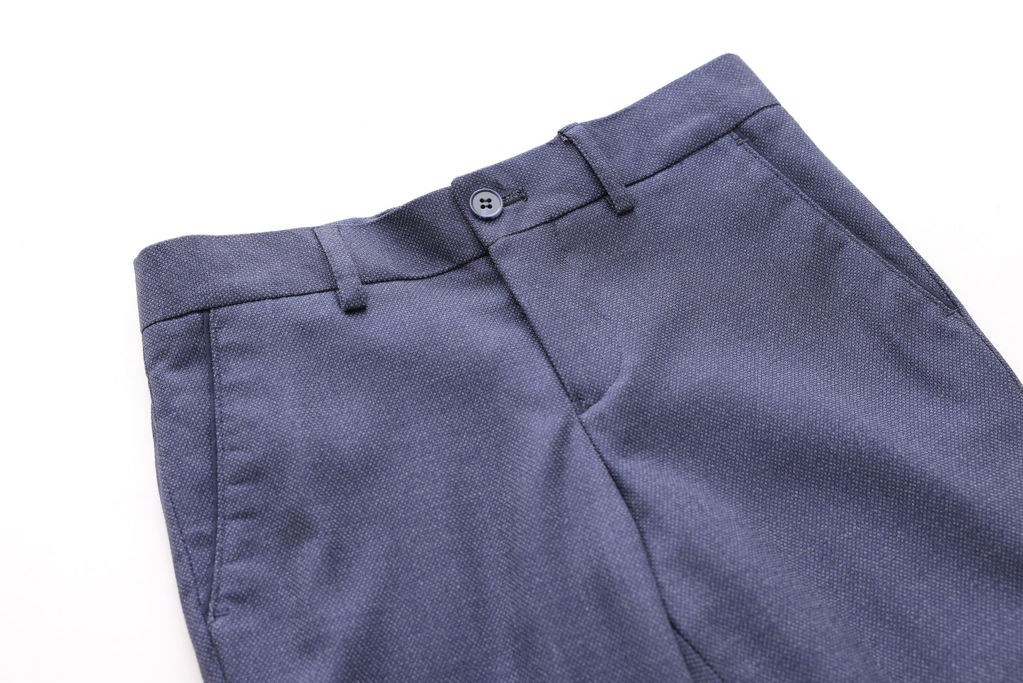 Honeycomb Textured Trousers - Navy