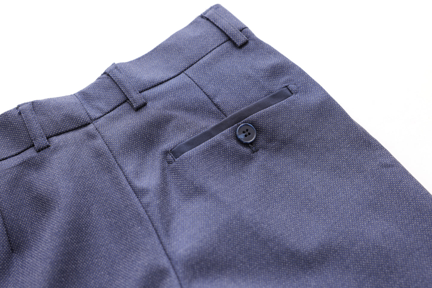 Honeycomb Textured Trousers - Navy