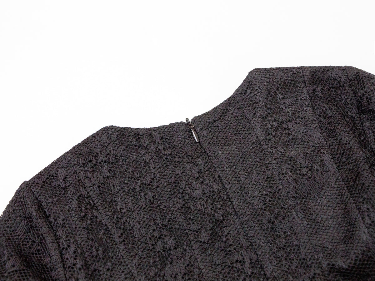 Mesh Tiered Dress - Black