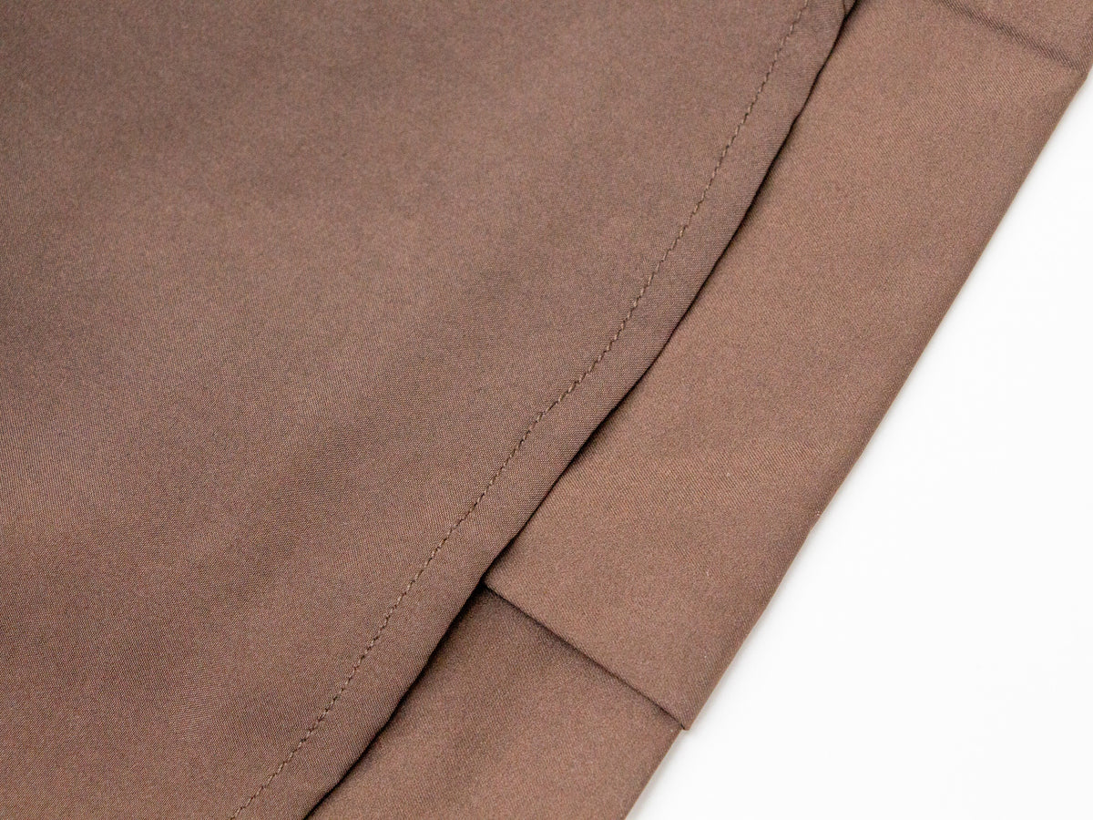Pleated Flared Dress - Brown