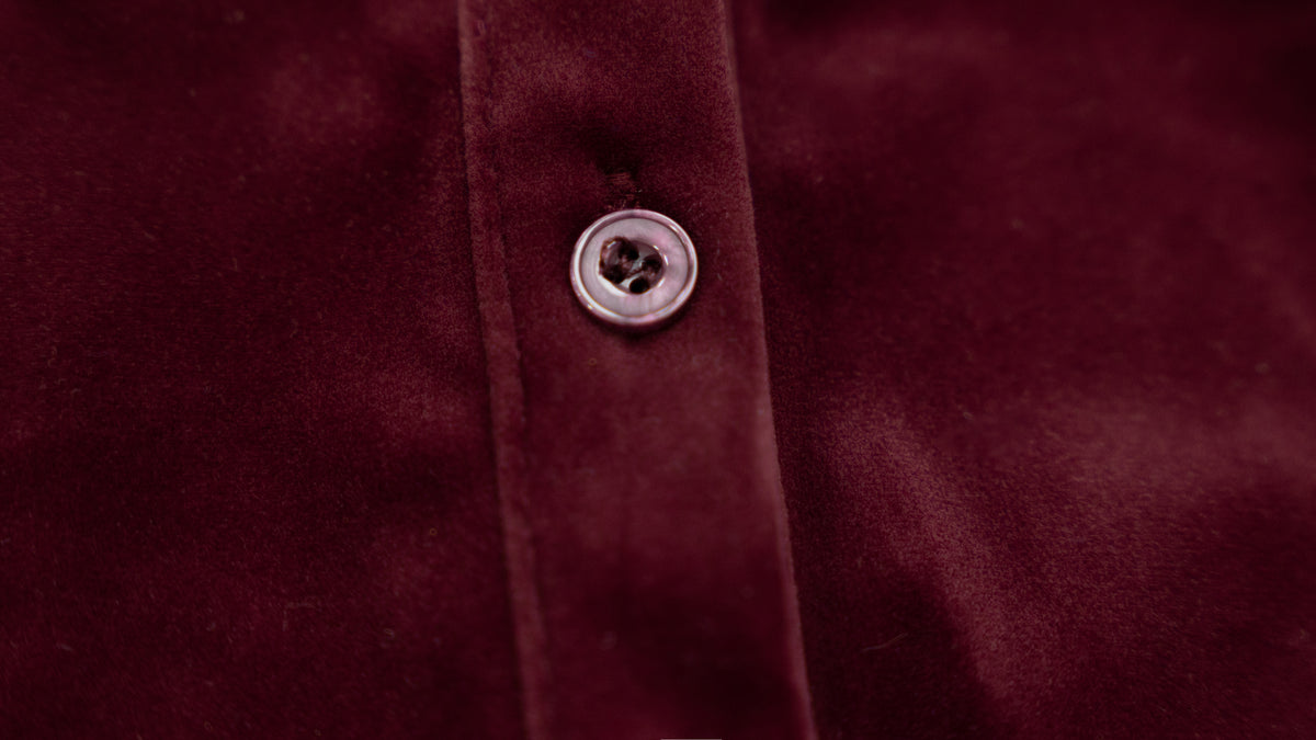 Velvet Peter Pan Romper - Burgundy