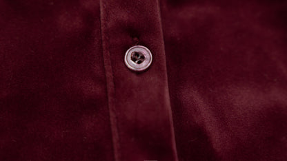 Velvet Peter Pan Romper - Burgundy