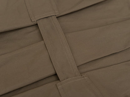 Cotton Cap-Sleeves Dress - Brown