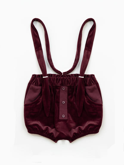 Velvet Romper Set - Burgundy