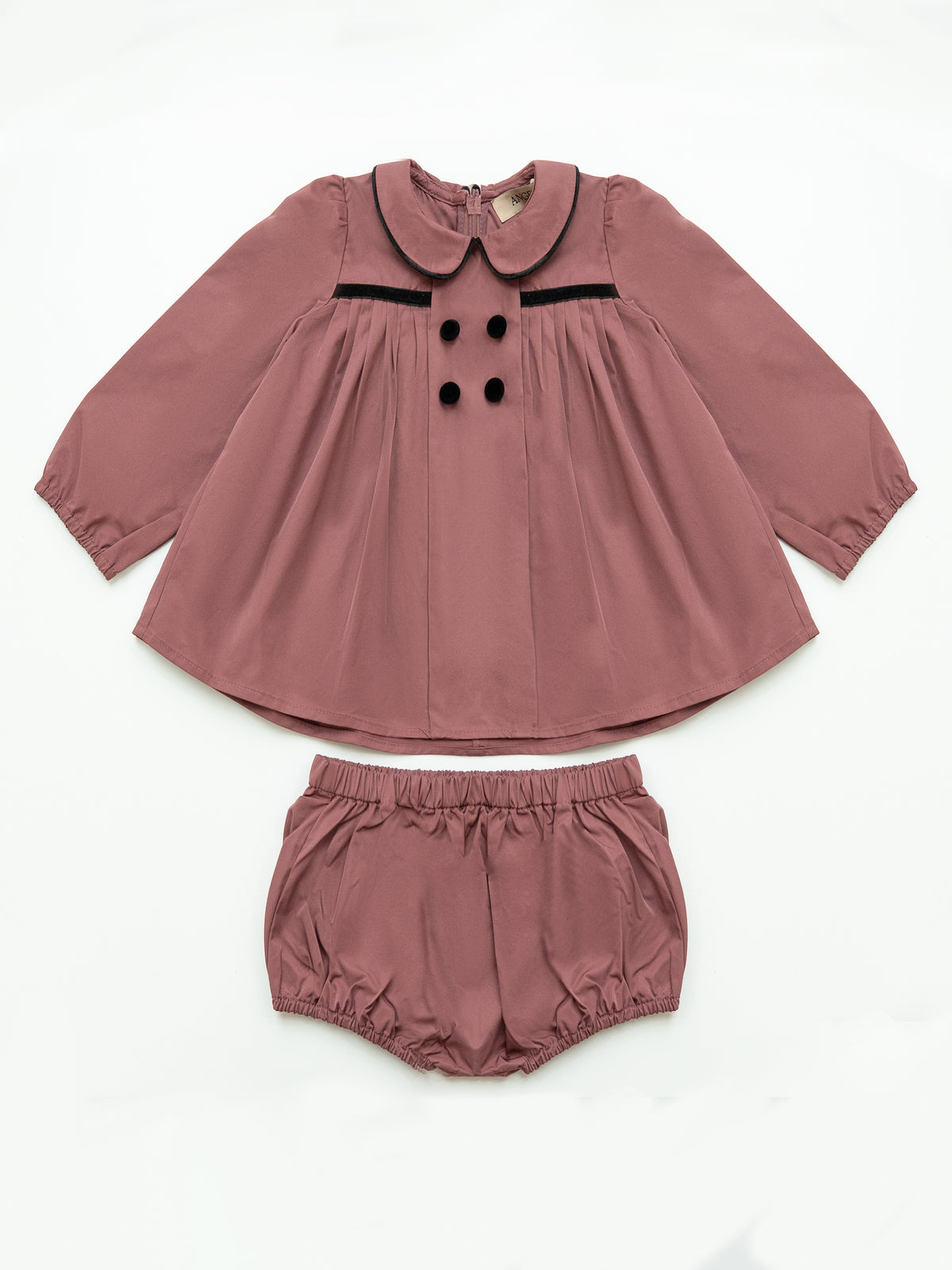 Pleated Flared Set - Raspberry