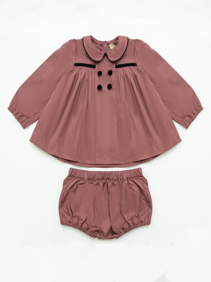 Pleated Flared Set - Raspberry