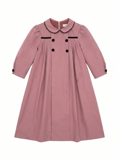 Pleated Flared Dress - Raspberry