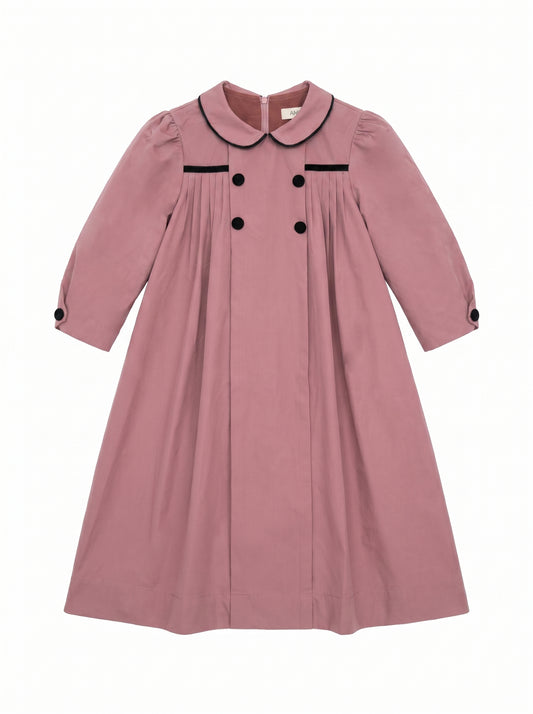 Pleated Flared Dress - Raspberry