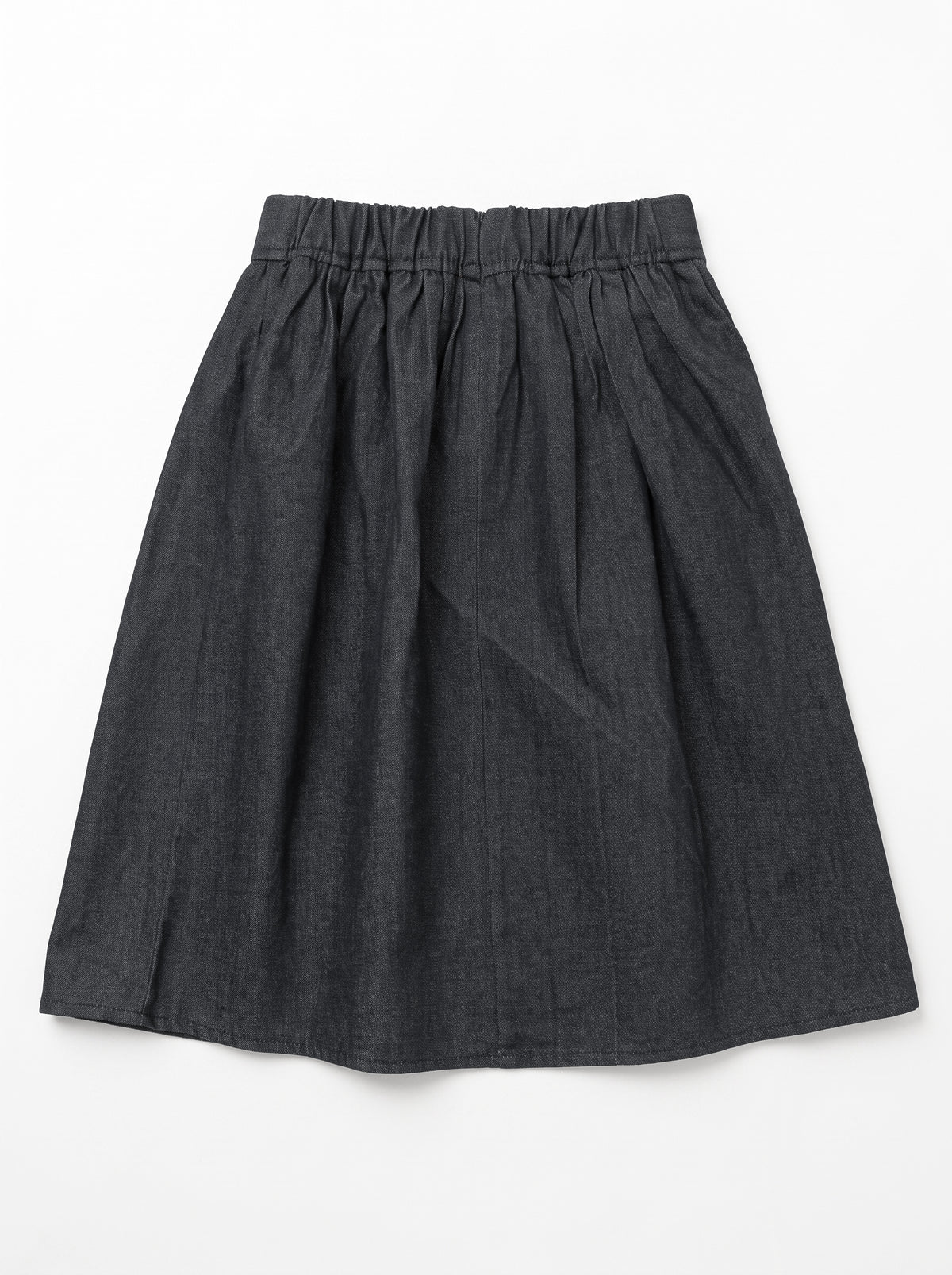 Lace-Up Denim Skirt - Black