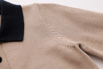 Combination Polo Knit - Mocha