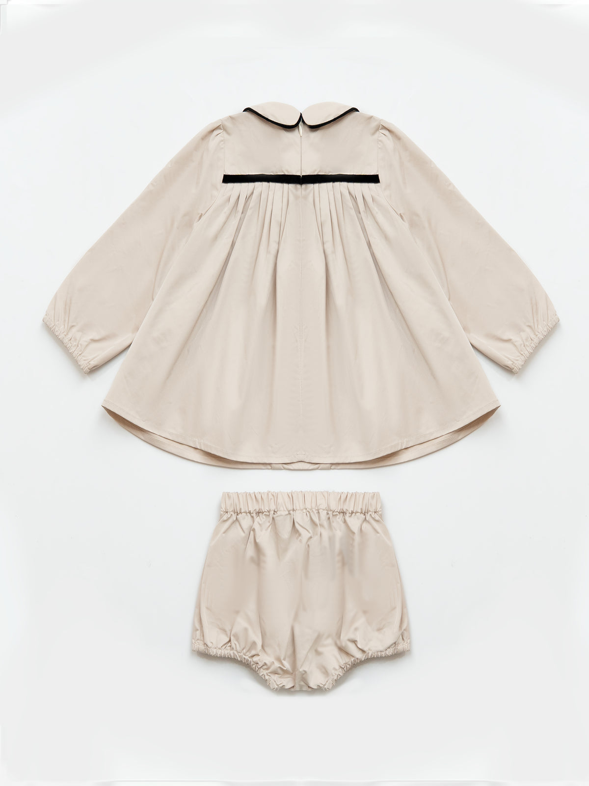 Pleated Flared Set -Cream