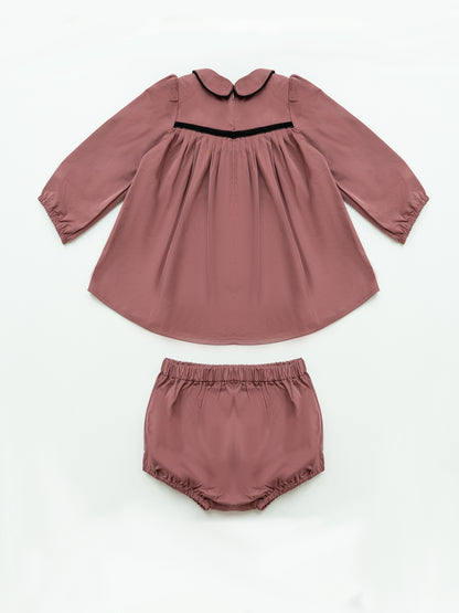 Pleated Flared Set - Raspberry