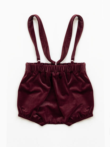 Velvet Romper Set - Burgundy