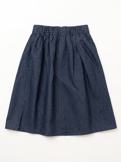 Lace-Up Denim Skirt - Blue