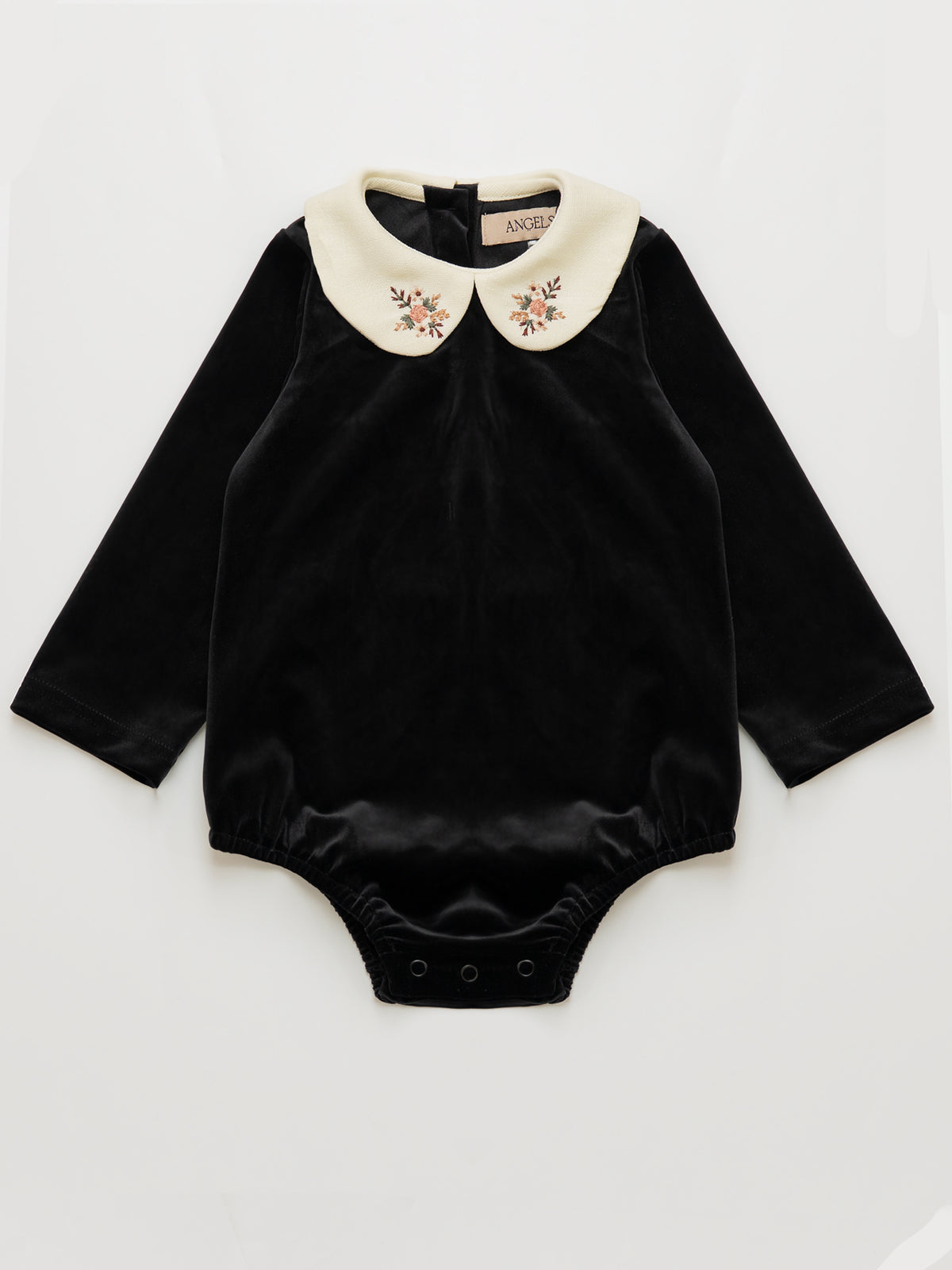 Velvet Peter Pan Romper - Black