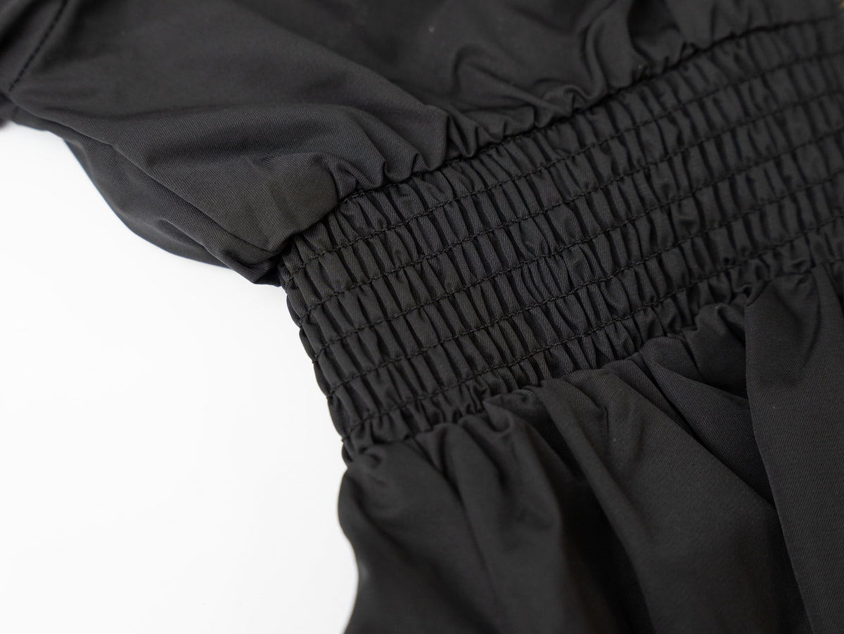 Nylon Hooded Dress - Black