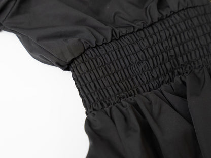 Nylon Hooded Dress - Black
