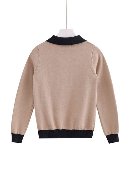 Combination Polo Knit - Mocha