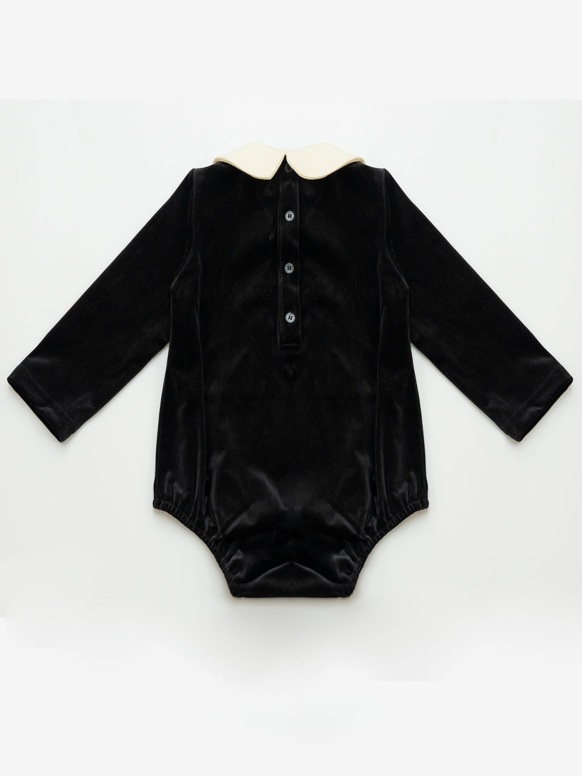 Velvet Peter Pan Romper - Black