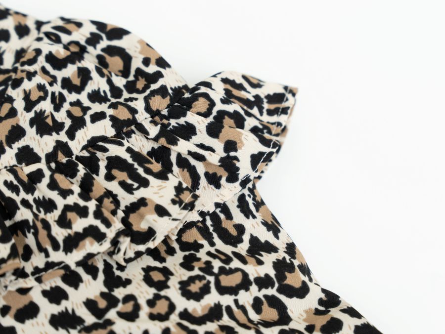 Printed Ruffle Dress - Leopard