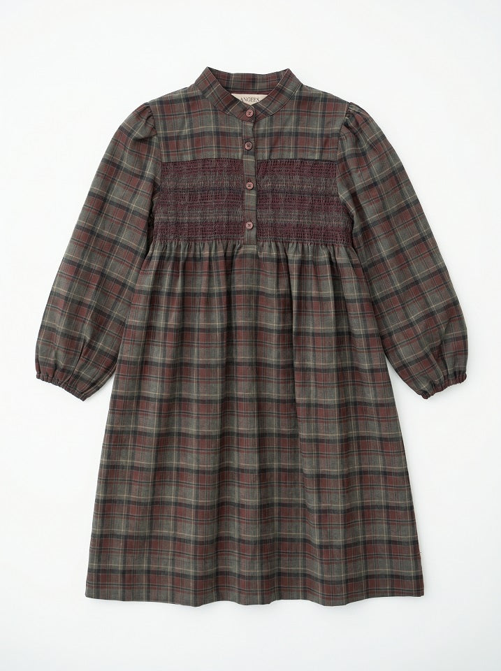 Plaid Dress - Burgundy