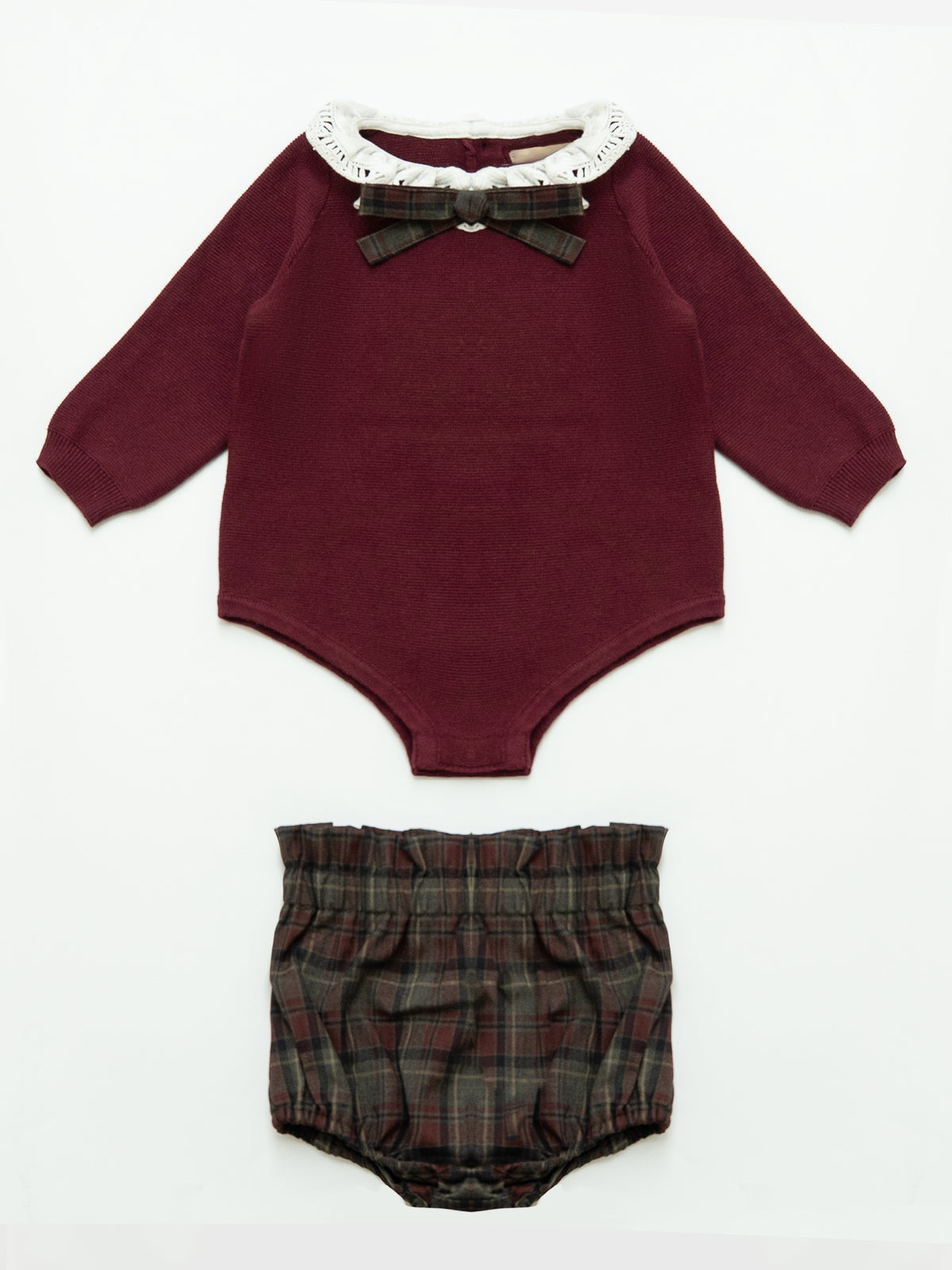 Plaid Set - Burgundy