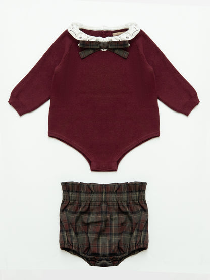 Plaid Set - Burgundy