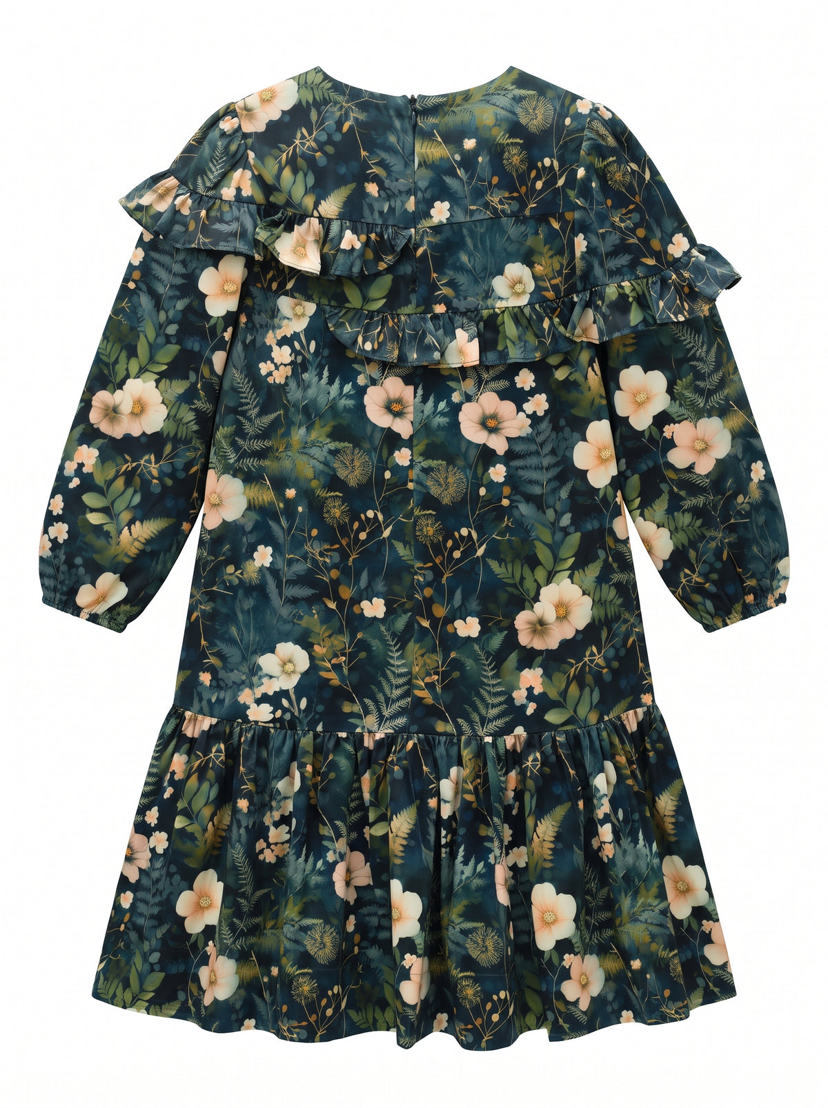 Printed Ruffle Dress - Flowers