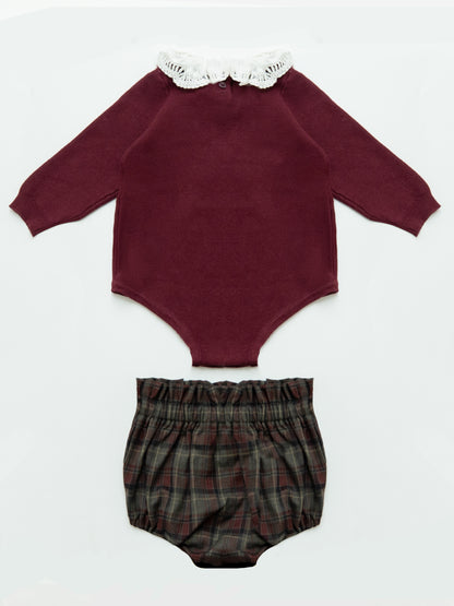 Plaid Set - Burgundy