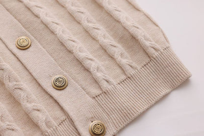 Cable-Knit Cardigan - Stone