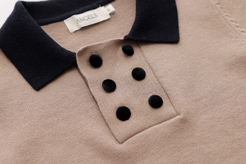 Combination Polo Knit - Mocha