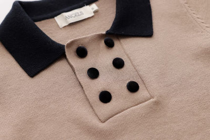 Combination Polo Knit - Mocha