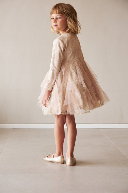 Lace Cone Dress Stone