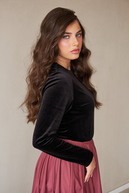 Velvet Blouse - Black