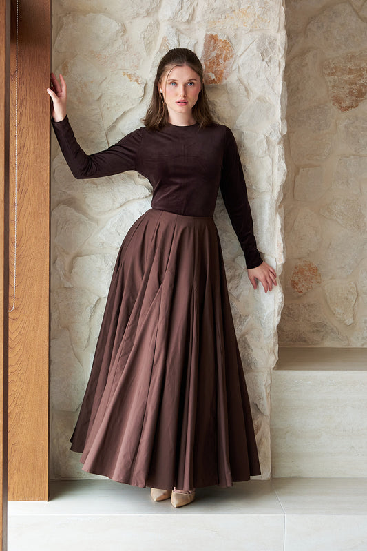 Velvet Blouse - Brown