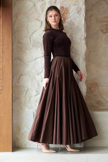Nylon Skirt - Brown