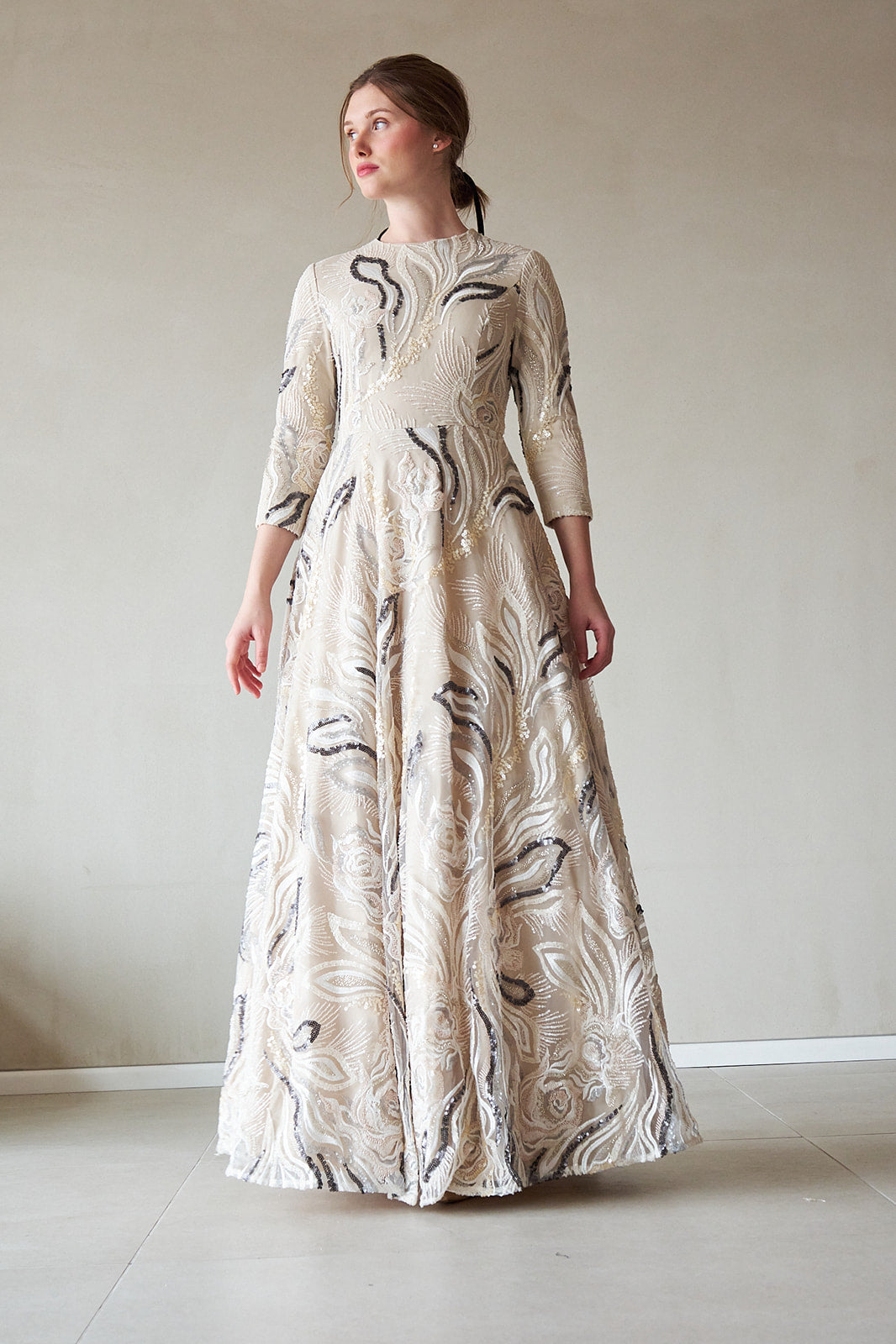 Leaf Sequin Gown