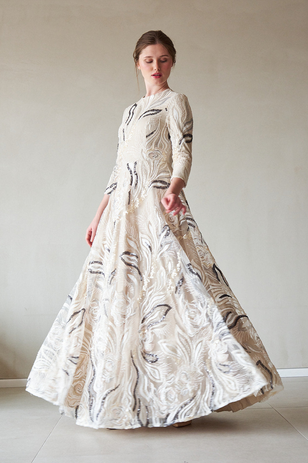 Leaf Sequin Gown