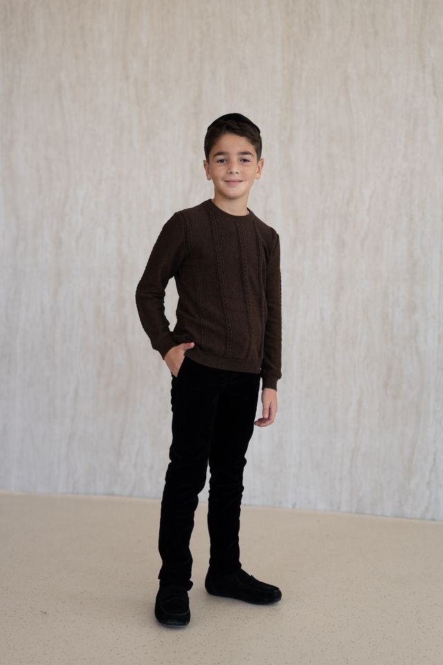 Small-Cable Knit - Brown