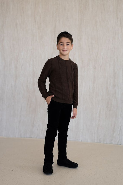 Small-Cable Knit - Brown