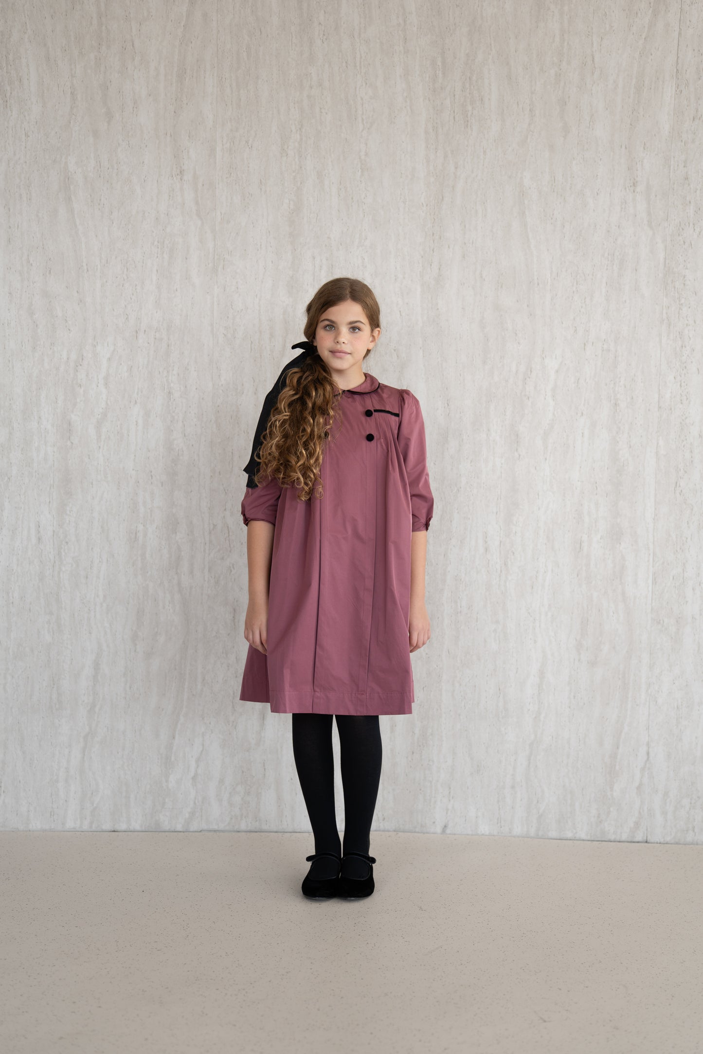 Pleated Flared Dress - Raspberry
