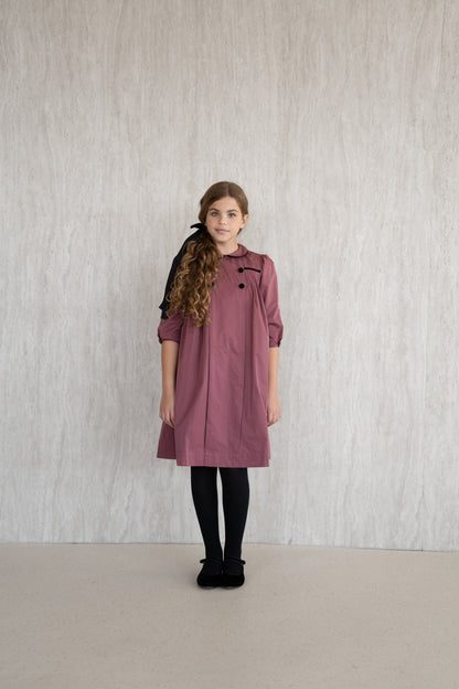 Pleated Flared Dress - Raspberry