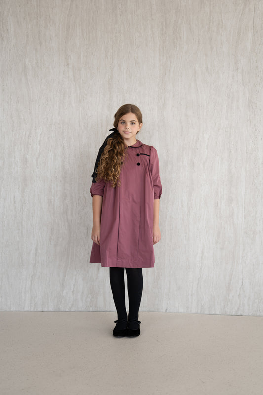Pleated Flared Dress - Raspberry
