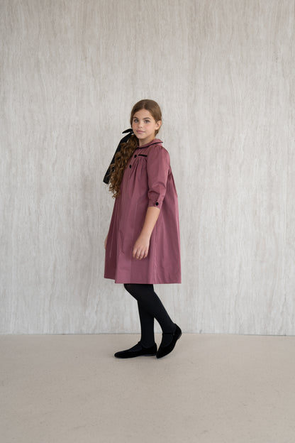 Pleated Flared Dress - Raspberry