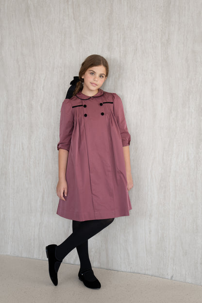 Pleated Flared Dress - Raspberry