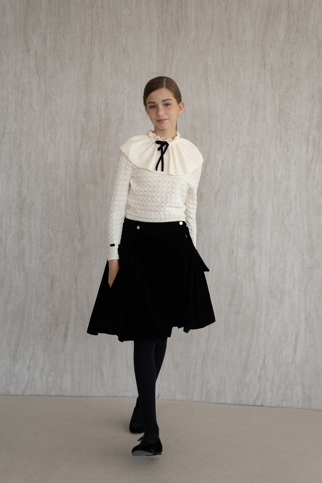 Velvet Wrap Skirt - Black