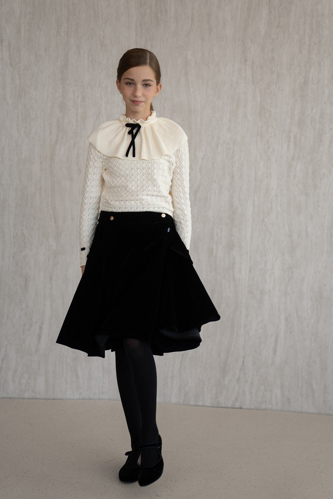 Velvet Wrap Skirt - Black